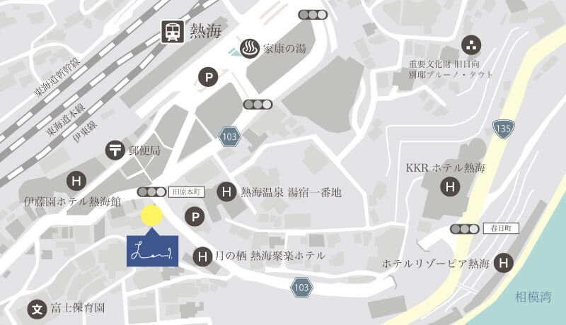 熱海LEONE9へのアクセスマップ